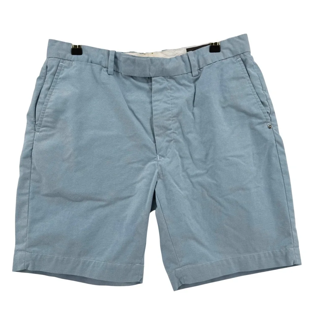 RLX Ralph Lauren Mens Tailored Fit Chino Golf Shorts Light Blue Sz 34 Flat Front